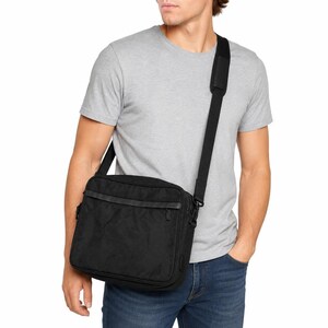 Hartmann Messenger Bag Unisex Large Black The Moderns Ballistic Nylon Leather