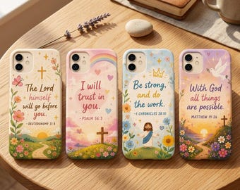 Faith Phone Case, Christian Scripture iPhone Case, Floral Bible Verse Cover, Religious Aesthetic Phone Case, Gift for Christian Women