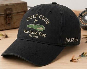 Custom Golf Club Hat, Personalized Name Cap, Est Year Golf Gift for Men, Funny Golf Dad Hat, Embroidered Golf Cap, Birthday Gift for Golfer