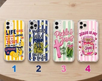 Funda cristiana para teléfono, funda de Jesús para iPhone, funda bonita con temática religiosa, Jesús es mi pasión, Pepinillos y Jesús, regalo religioso para mujeres