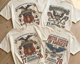 America 250th Anniversary T-Shirt, July 4th 1776 National Champions Funny Shirt, USA Patriotic Tee, Independence Day Graphic Tee