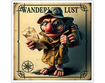 Wanderlust Cryptid Parody Trading Card Sticker Sheet | Gross-Out Mysterious Traveler Collector Cards