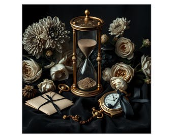 Décoration murale victorienne de deuil | Estampe Memento Mori Dark Academia | Vanité gothique vintage