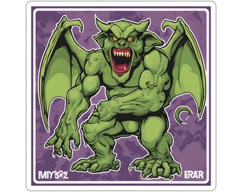 Gothic Architecture Gargoyle Parody Trading Card Sticker Sheet | Gross-Out Stone Sentinel Collector Art | Funny Horror Gift