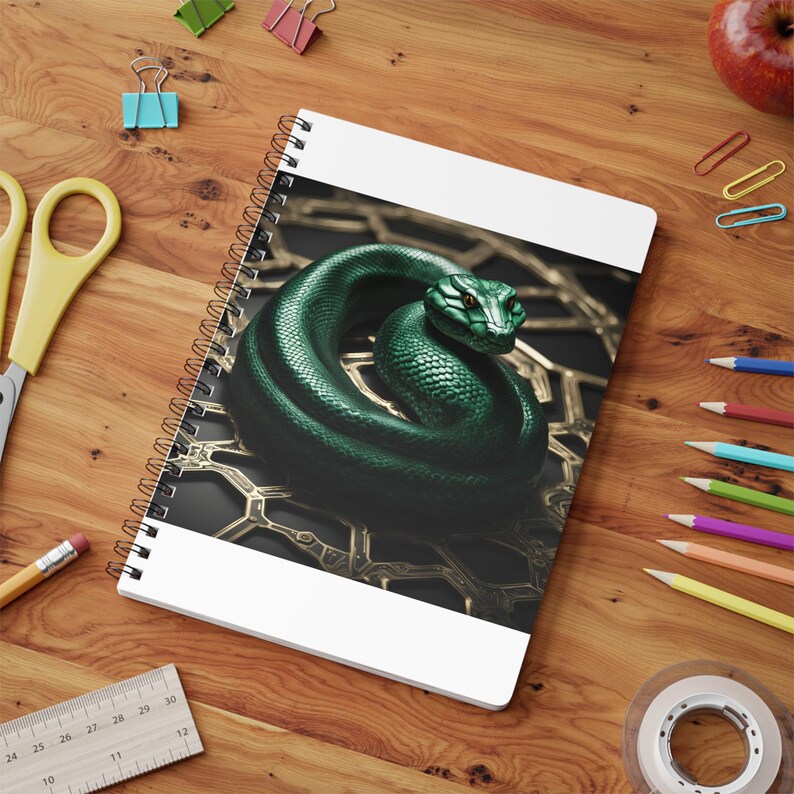 Spiralnotizbuch für Python-Entwickler | Programmierjournal im Dark-Snake-Design | Geschenk für Programmierer 2026 Bild 6