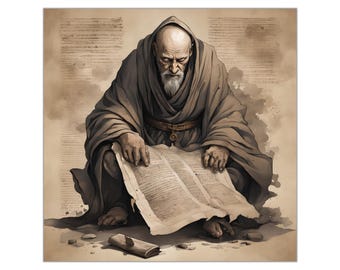 Divertida lámina de arte mural medieval / Parodia de cromos de regalo para nerds / Regalo de broma estilo Dark Academia para él