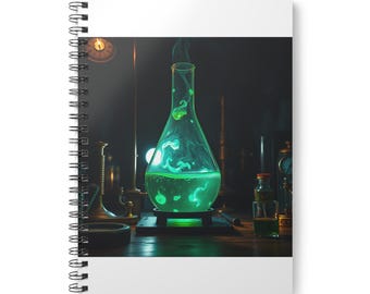 Carnet à spirale de code alchimique | Journal de programmation pour développeurs occultes | Laboratoire de potions du Terminal Sombre