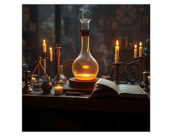 Arte de parede celestial de alquimista | Impressão de laboratório oculto estilo academia sombria | Decoração gótica vitoriana de erudito