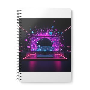 Spiralnotizbuch für Spieleentwickler | Programmierjournal für Pixel-Art | Dunkles Retro-Geschenk für Indie-Spieleprogrammierer