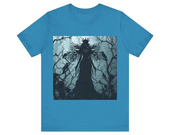 Camiseta Princesa Amaldiçoada de Conto de Fadas Sombrio | Moda Urbana Gótica da Floresta Encantada | Camiseta Unissex de Fantasia Oculta