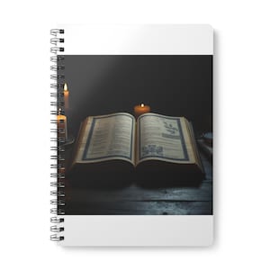 Ancient Manuscript Spiral Notebook | Illuminated Codex Developer Coding Journal | Dark Scriptorum Aesthetic