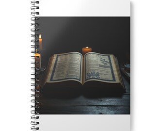 Caderno Espiral de Manuscrito Antigo | Diário de Programação para Desenvolvedores com Códice Iluminado | Estética Dark Scriptorum
