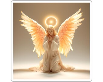 Planche d'autocollants d'anges | Autocollants célestes prédécoupés sur le thème de la foi | Cadeau d'ange aquarelle biblique