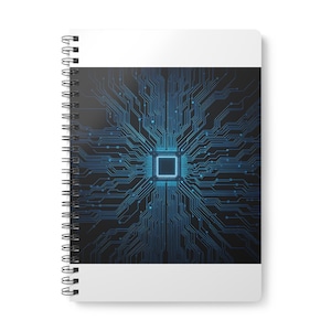 System Architecture Spiral Notebook | Developer Coding Journal | Dark Circuit Board Aesthetic