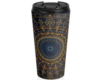 Moletom com Capuz Roda do Zodíaco Celestial | Astrologia Sombria Cósmica Streetwear | Pulôver Unissex Gótico Techwear