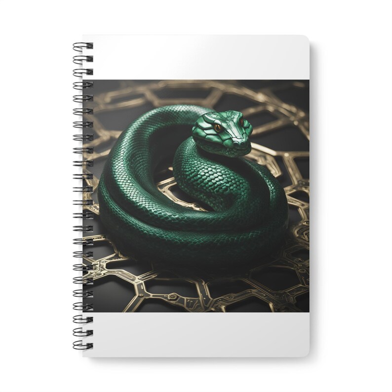 Spiralnotizbuch für Python-Entwickler | Programmierjournal im Dark-Snake-Design | Geschenk für Programmierer 2026 Bild 1