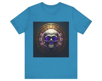 Cosmic Zodiac Skull Tee | Dark Astrology Celestial Streetwear | Unisex Gothic Techwear Shirt
