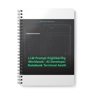 LLM Prompt Engineering Workbook - AI Developer Notebook Terminal Aesthetic Coding Journal Tech Gift