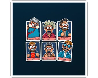 Crypto Bro Parody Trading Card Sticker Sheet | Gross-Out Blockchain Collector Cards | Funny NFT Gift