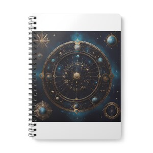 Carnet à spirale Code Céleste | Journal de programmation Astrologie | Cadeau pour programmeur Zodiaque Sombre