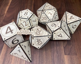 100mm Giant Wooden Dice Full Set, Large Number Dice | Kit or Assembled | Laser Cut | Tabletop Gaming | Novelty Dice | Large Number Dice