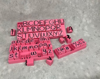 17mm Text Stamps, "Handlee" Font in RANDOM COLOR, 3D Printed - Good for Ceramic, Polymer Clay, Soap, Etc.