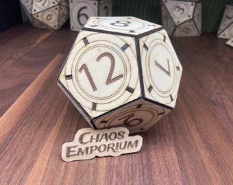 90mm Giant Wooden D12, Large Number Dice | Kit or Assembled | Dodecahedron Laser Cut | Tabletop Gaming | Novelty Dice | Large Number Dice
