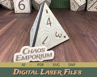 82mm Giant Caltrop D4 FILES | DIGITAL files for Laser Cutting | pdf, dxf, ai, svg | works with 2.6mm, 3mm, 4mm, 5mm wood