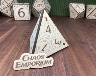 82mm Giant Wooden D4, Large Number Dice | Kit or Assembled | Caltrop | Laser Cut | Tabletop Gaming | Novelty Dice | Large Number Dice