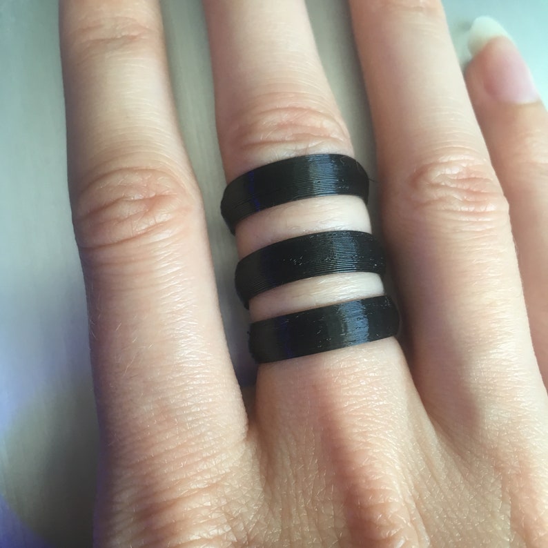 Ace Ring - 3D Printed, 2 Pack, Black 