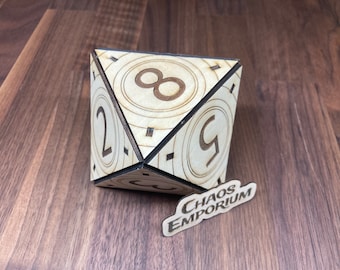 70mm Giant Wooden D8, Large Number Dice | Kit or Assembled | Laser Cut | Tabletop Gaming | Novelty Dice | Large Number Dice