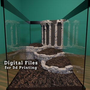 3D Printed Aquarium Decor, 3D Print Aquarium Filter- Column Baffles, Column Corner Filter, DIGITAL FILES ONLY