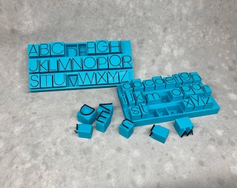 17mm Text Stamps, "Elms Sans" Font in RANDOM COLOR, 3D Printed - Good for Ceramic, Polymer Clay, Soap, Etc.