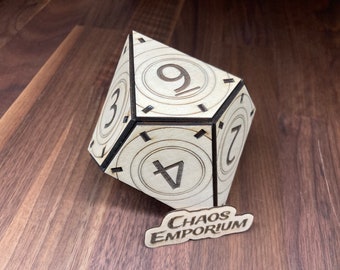 73mm Giant Wooden D10, Large Number Dice | Kit or Assembled | Laser Cut | Tabletop Gaming | Novelty Dice | Large Number Dice