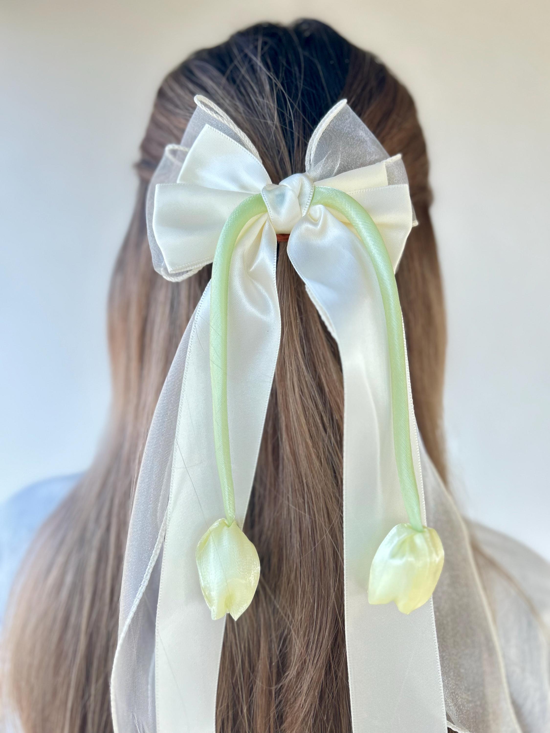 White Tulip Hair Clip - Etsy