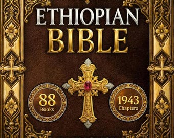 Biblia completa en tewahedo etíope – Edición ilustrada de tapa dura con letra grande de Canon, 88 libros.