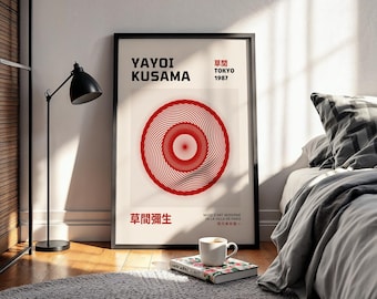 Yayoi Kusama Style Poster | Polka Dot Art Print | Modern Wall Art | Contemporary Home Decor | Gallery Wall Set | Various Sizes and Frames