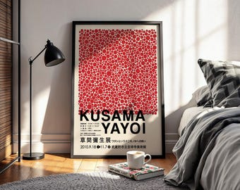 Yayoi Kusama Style Poster | Polka Dot Art Print | Modern Wall Art | Contemporary Home Decor | Gallery Wall Set | Various Sizes and Frames