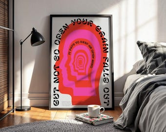 Japanese Retro Poster, Carl Sagan Quote Print, Tokyo Psychedelic Art, 70s Aesthetic Decor, Funky Colorful Poster, Japan Style Framed Print