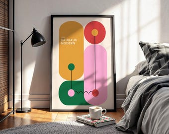 Bauhaus Poster | Geometric Art Print | Modern Minimalist Design | Home Decor | Wall Decoration | Various Sizes and Frames | Gallery Wall Set