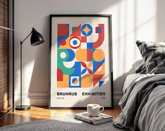 Bauhaus Poster | Geometric Art Print | Modern Minimalist Design | Home Decor | Wall Decoration | Various Sizes and Frames | Gallery Wall Set