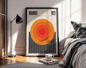 Geometric Bauhaus Poster | Minimalist Fine Art Print | Modern High-Definition Wall Decor | Bauhaus Design Style | Handmade Frame Option