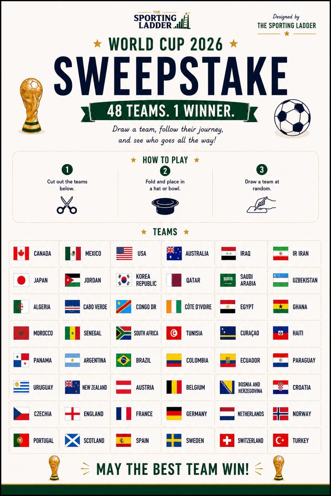 World Cup 2026 Sweepstake Kit PLUS Fun Prediction Game | Family ...
