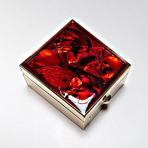 Compact Pill Box Made With Mother Pearl Shell For Pills And Small Jewelry.