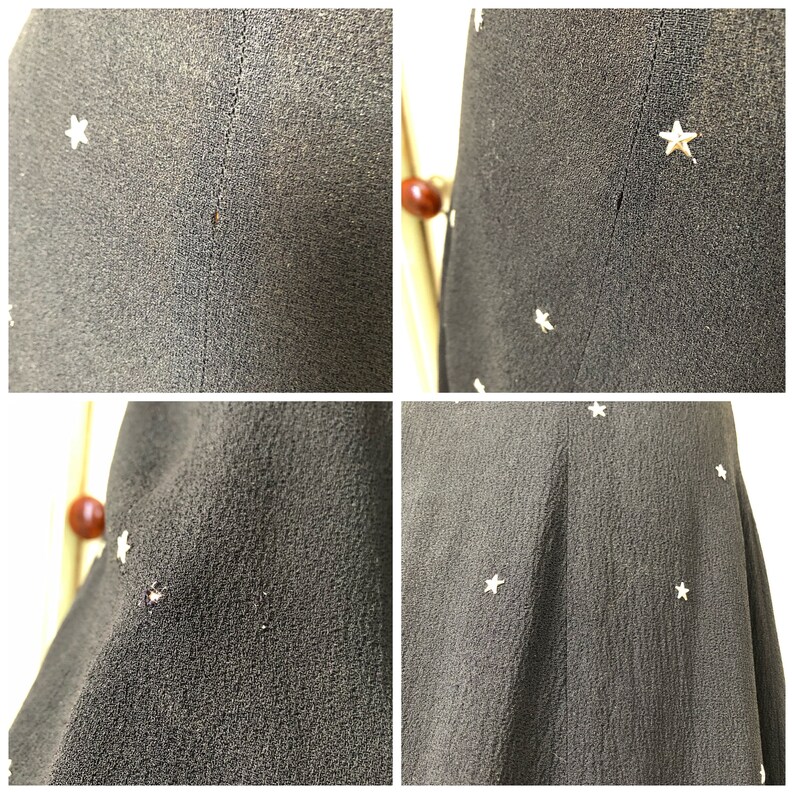 Bewitched By You 1940s Black Dress with Silver Metal Star Studs