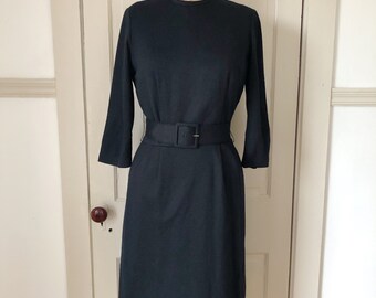 1950s/1960s Long Sleeve Black Wiggle Dress - Size Small