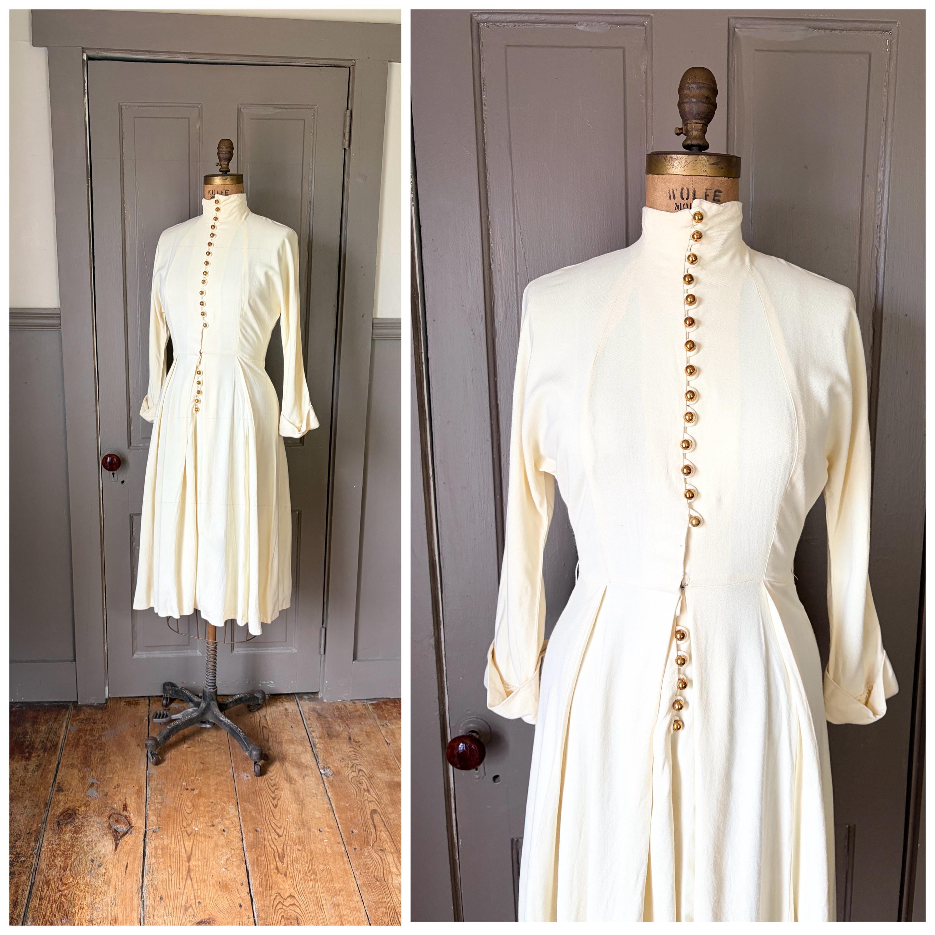 Cream and Gold Dress - Etsy