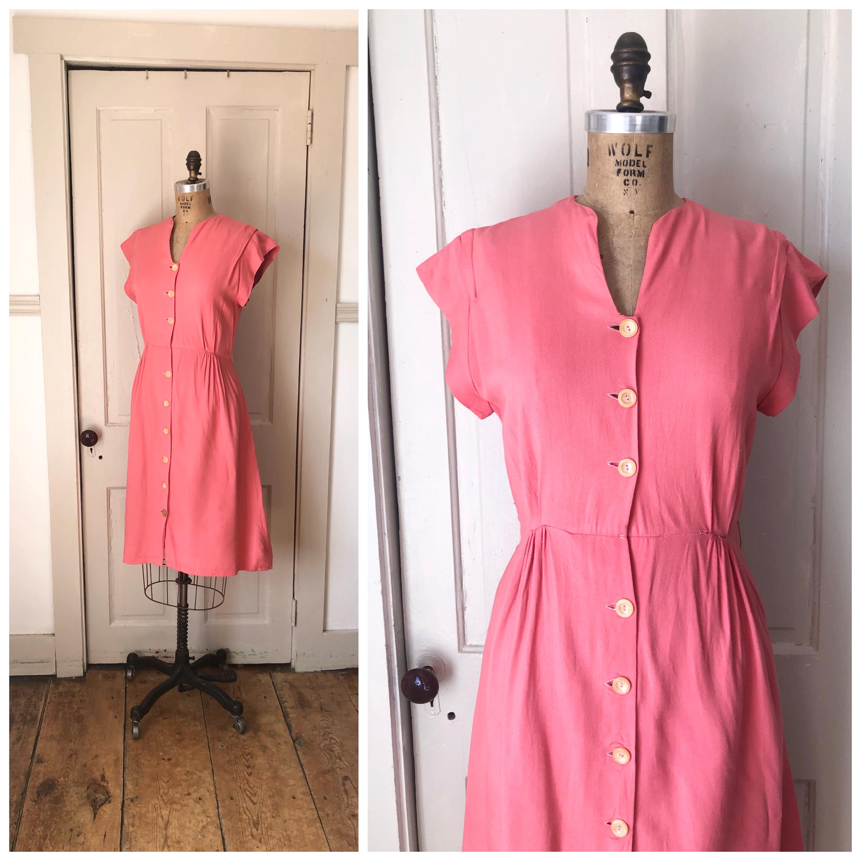1940s Pink Dress - Etsy 1940s Pink Dress - Etsy