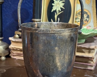 Seau à glace vintage Apollo EPC en métal argenté par Bernard Rice's Sons | Accessoires de bar du milieu du siècle | Refroidisseur à vin plaqué argent | Déco Régence hollywoodienne