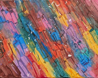 Original Textured Abstract Expressionism Painting, Palette Knife Impasto Wall Art